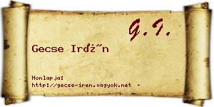 Gecse Irén névjegykártya