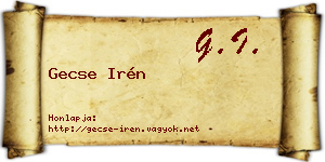 Gecse Irén névjegykártya