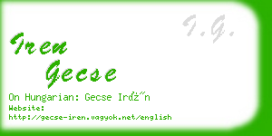 iren gecse business card